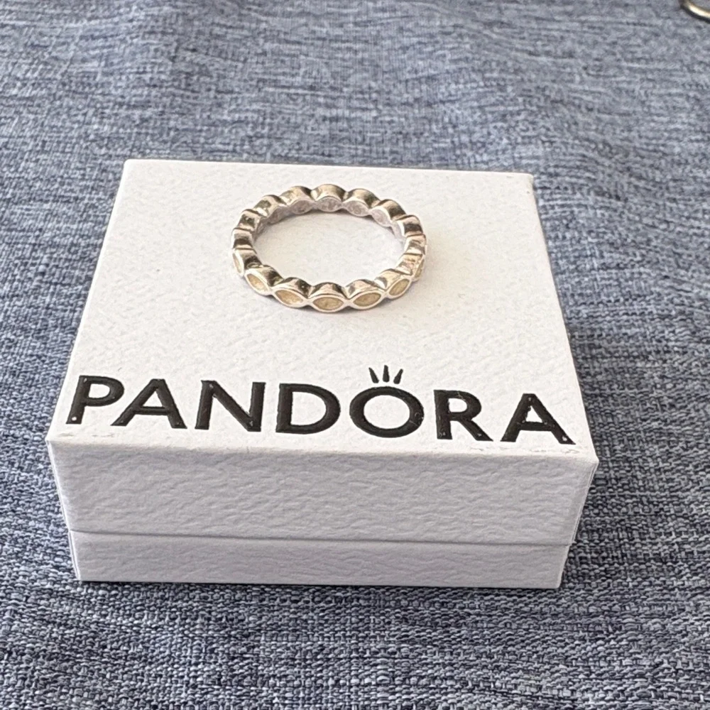 Pandora Light Pink Enamel Ring In Sterling Silver - Picture 1 of 2